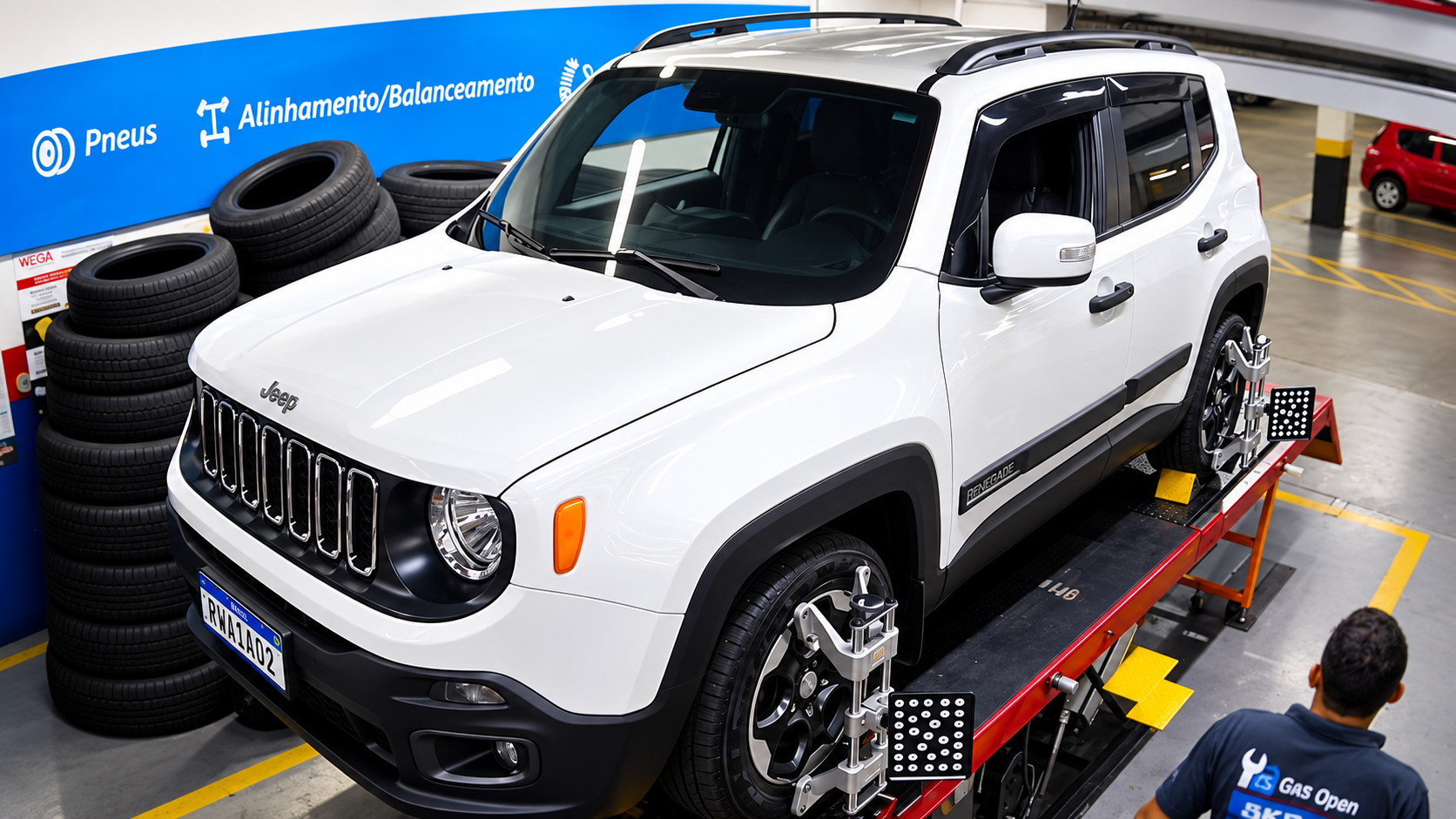 Jeep Renegade em alinhamento 3D na GAS OPEN
